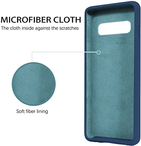 Image of DIZORO Slim Fit Liquid Silicone Gel Rubber Back Cover with Full Protection, Compatible for Samsung S10 Plus (Blue)