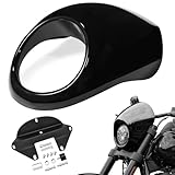 Amazicha Front Headlight Fairing Cowl Mask Headlamp Visor Bracket Fit for Harley Sportster XL 1973-later (Glossy Black)