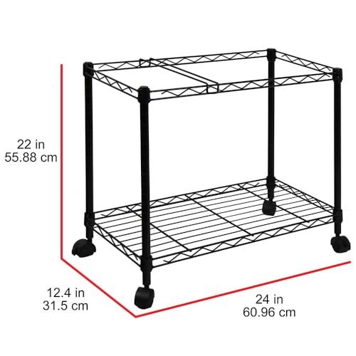 Oceanstar Portable 1-Tier Metal Rolling File Cart, Black,24 in by Oceanstar - Image 4