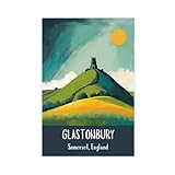 Glastonbury Tor Art Leinwand-Poster, Wandkunst, Dekordruck, 