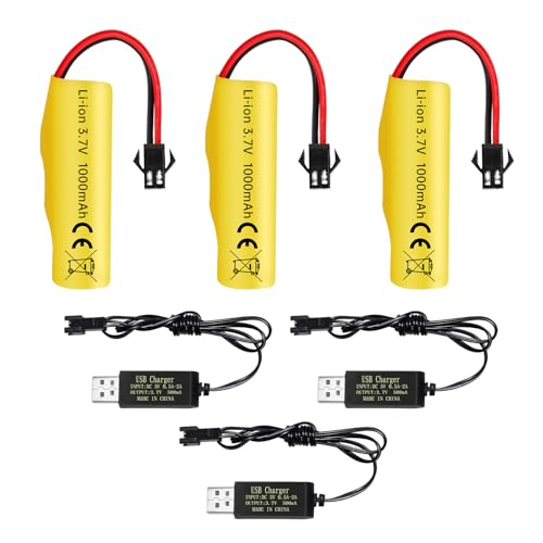 3PCS 3.7V 1000mAh Li - Ion La batería está Equipada con un Cable de Carga USB para TB202 TB201 TM201 TM202 TC141 DE35 DE38 DE40 DE50 RC acrobático RC Coche de Juguete de Control Remoto RC volquete