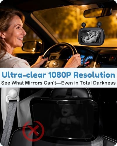 HD 1080P Baby Car Camera: Easy to Install 150° Wide Angle Car Seat Camera - Ultra-Clear Night Vision Full Backseat View - Safe Driving for Infants Kids Toddlers — view 3
