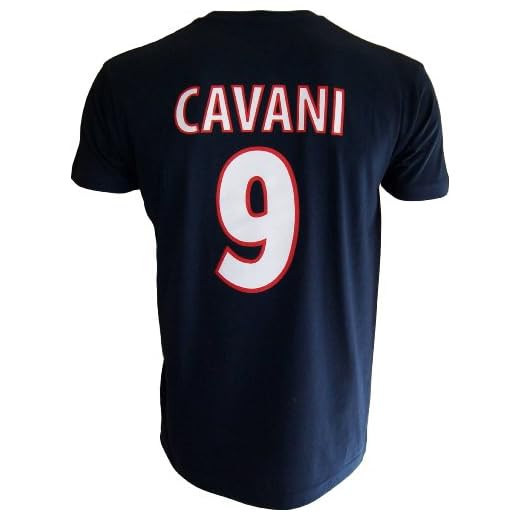 T-shirt PSG - Edinson CAVANI - N°9 - Collection officielle PARIS SAINT GERMAIN - Football club Ligue 1 - Taille adulte homme - XL - Bleu