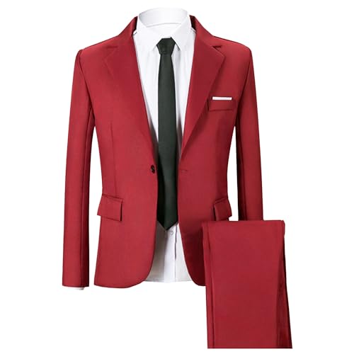 Mens 3 Piece Suits Classic Fit Blazer Solid Slim Fit Tow Button Suit Set Tuxedo Set for Business Wedding