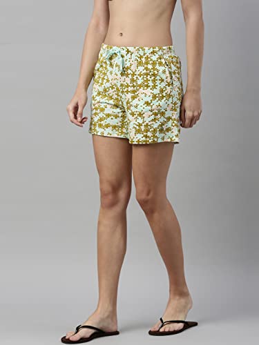 Image of Enamor Drawstring Mid Thigh Length Mid Rise Basic Shorts - Relaxed Fit, Super Soft Cotton - E062