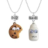 Best Friend Friendship Necklace for Women Men Cute Milk Cookie Pendant Necklace BFF Necklace for 2 Birthday Gift Jewelry