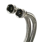 Fluidmaster B9WM72HE High Efficiency Washing Machine Connector, Braided Stainless Steel - 3/4 Hose Fitting x 3/4 Hose Fitting, 6 Ft. (72-Inch) Length