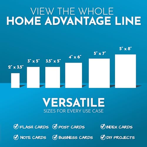 Home Advantage 5x7 Blank Index Cards - Our 50 Pack of Blank Notecards Use Heavy Duty Cardstock to Make Them Bleed Proof - These Plain Index Cards Make Perfect Blank Flashcards & Blank Note Cards
