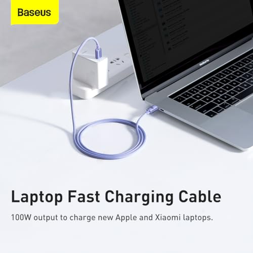Image of Baseus Crystal Shine 100 W 120 cm PD Type-C Charging Cable Purple