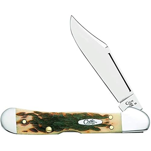 Case XX WR Pocket Knife Mini Copperlock Amber Bone W/Shield Item #133 (61749L SS) 3 5/8 inches Closed