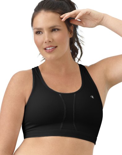 Champion 11919748631 Q6632 Vented Compression Plus Sports Bra44; Black - 4X