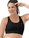 Champion 11919748631 Q6632 Vented Compression Plus Sports Bra, Black - 4X