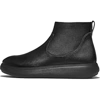 FitFlop Women's IQ-Comff Leather Zip Ankle Boots, Black, 6.5