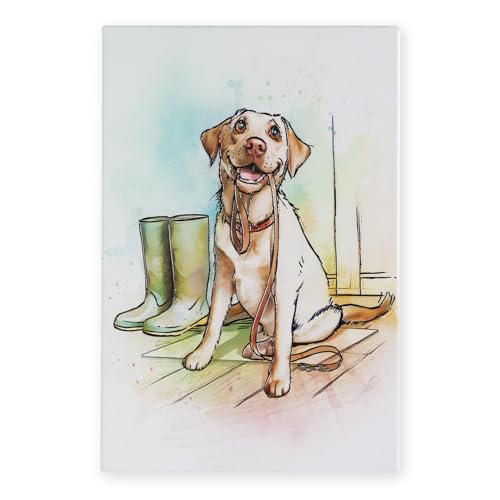 Art of Arora 2854 Goldener Labrador Keramikfliesenbild, Wandkunst, 30 x 20 cm
