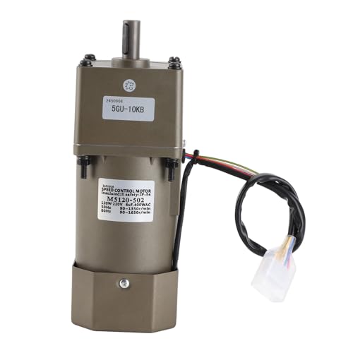 Fafeicy Motor Asíncrono Monofásico de 220 VCA, Motor de Engranaje Reversible de Velocidad Ajustable con Soporte de Controlador, 120 W para Maquinaria Textil y de Embalaje (Relación de reducción 10k)