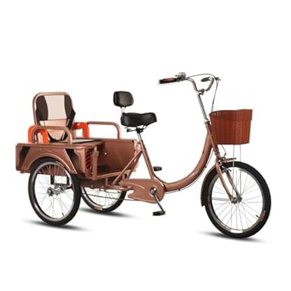 20 Zoll Erwachsenes Dreirad Trikes Cruiser Bike, Tragfähigkeit 150KG 3-Rad Fahrräder, 20" Verstellbarer Dreirad Für Outdoor/Shopping/Freizeit/Picknick – Bild 3