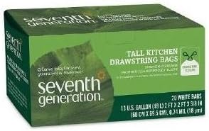 Seventh Generation Extra Strong Tall Kitchen Trash Bags - 13 Gallon - Case of 12 - 20 Count