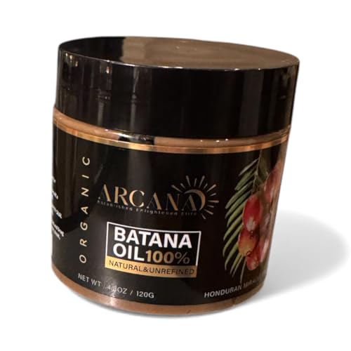 ARCANA Organic Batana Oil, 100% Natural and Unrefined, Raw Cold Pressed, for Thicker Shiny Hair, 4.3 oz