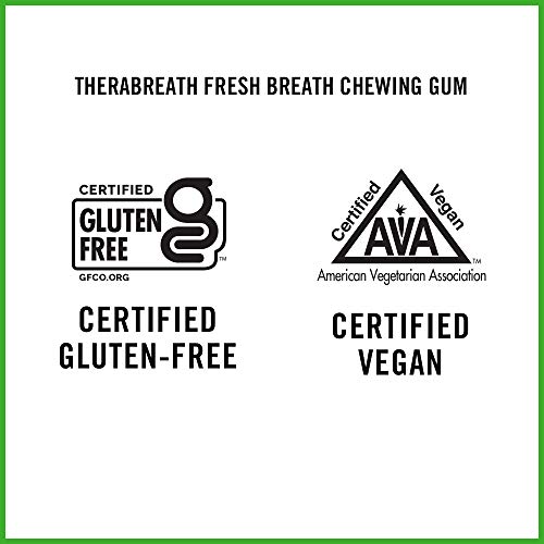 Therabreath Fresh Breath Oral Rinse, Mild Mint, 16 Ounce Bottle (Pack Of 2) And Fresh Breath Chewing Gum With Zinc, Citrus Mint, 60 Pieces #TOP2