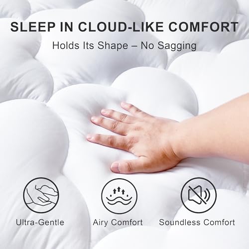 2" WQSPRING Quilted Pillow Top Mattress Pad w/ 8"-21"Deep Pocket Fit - image 2