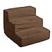 Dog Stairs for Small Dogs - 3-Step Dog Steps for High Bed and Couch - Pet Stairs with Nonslip Bottom, High-Density Foam, and Removable Washable Cover - Cat and Dog Furniture by PETMAKER (Brown)