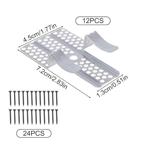 BOXOB 12-Teilige Trockenbau Reparaturklammern, Robuste Trockenbau-Reparaturklammern aus Stahl mit 24cps-Schrauben Wandloch-Flickensatz für Holz- und Stahlbolzen (Splitter)