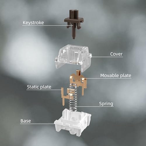 Image of Mechanical Gaming Keyboard Brown Switches,3 Pin 50gf RGB SMT Tactile Switch,Dustproof and Waterproof Switch (Brown,36PCS)