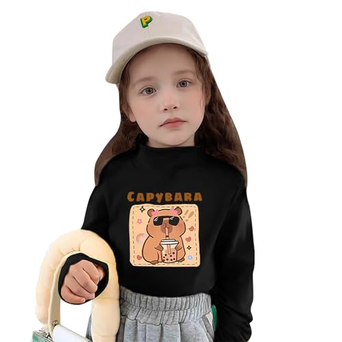 Girls Thermal Base Layer Top Long Sleeve Soft Warm Fleece Lined Cold Weather Shirt Fashion Kids Blouse, black, 12-24 Monate
