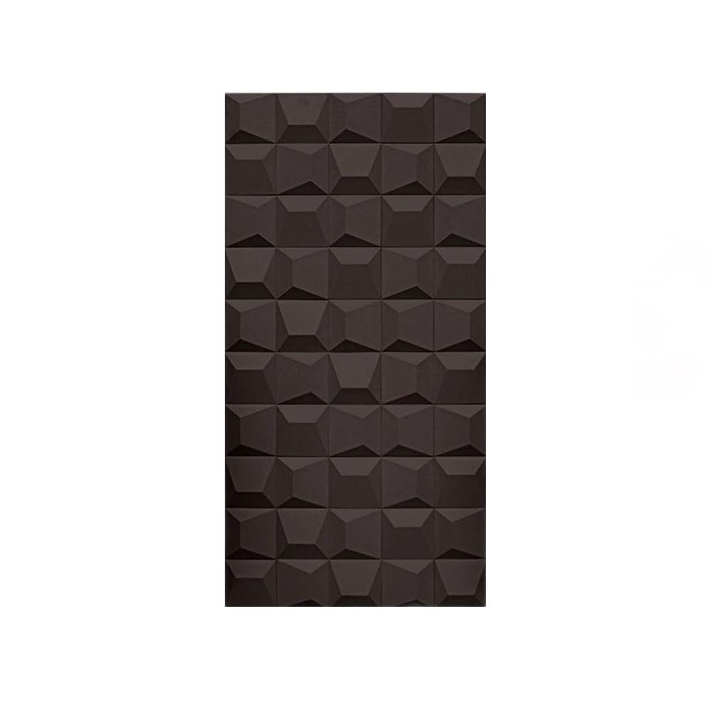 Pu Panel ścienny 3D do dekoracji ścian wewnętrznych, wodoodporny, do cięcia, teksturowane cegły PU ze strukturą piramidy 3D, podwieszany panel sufitowy do salonu, sypialni, tło (czarny, 1 sztuka)