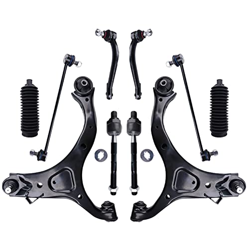 HAWK BROTHER Suspension Kit, Replacement For Control Arm and Ball Joints Kit With Outer Inner Tie Rod Boot Sway Bar Link Compatible With 2007-2012 Hyundai Santa Fe, 2011-2013 Kia Sorento - 10 Pcs