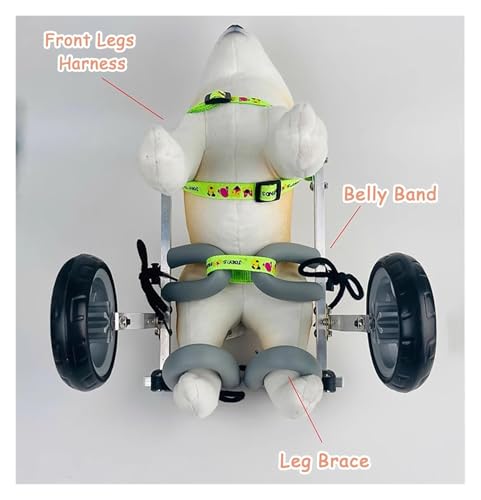 Fauteuil roulant pour petits chiens avec attelle ergonomique à 4 roues
