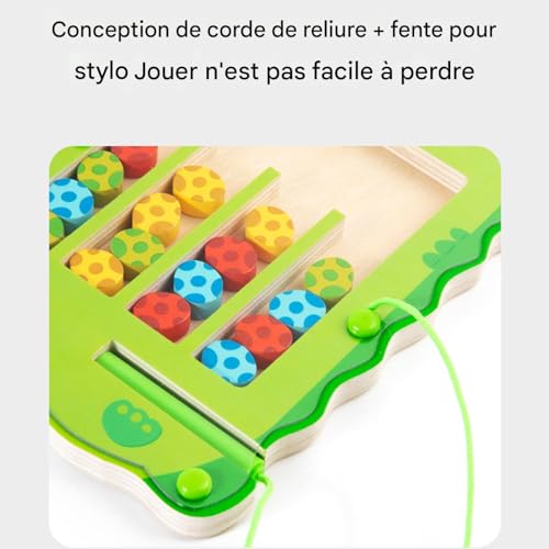 Labyrinthe magnétique en bois pour canaliser la concentration des enfants