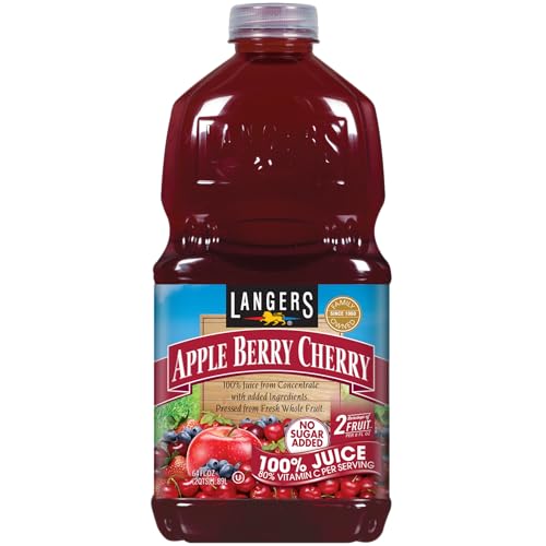 Langers 100% Juice with Vitamin C, Apple Berry Cherry, 64 Ounce (Pack of 8)
