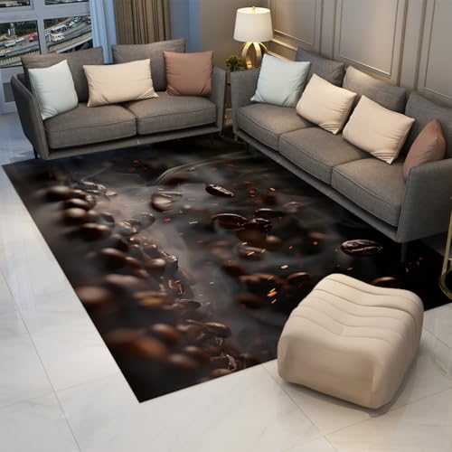 Tapis de luxe moderne abstrait 180x240cm de salon aux reflets grains de café - 4