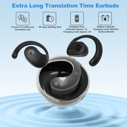 Audífonos traductores inteligentes Bluetooth 5.4 con clip para viajes 6
