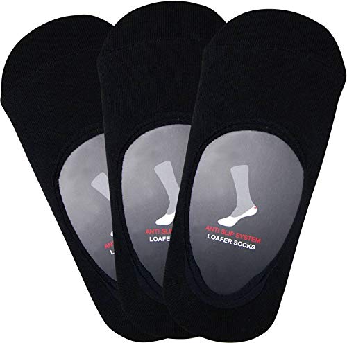 Youth EssentialsNo Show Socks with Anti Slip Silicon System -Black(pack of 3)