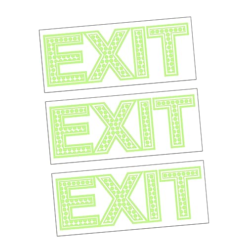 HOLIDYOYO Pack Emergency Exit Glow Sign Peel Stick Exit Glow Sticker for Safety Direction Indicator Sticker Floor Guide Hospital Mall Use
