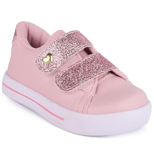 Tênis Infantil com Glitter, feminino (rosa, BR, Criança de 1 a 3 anos, Numérico, 23)
