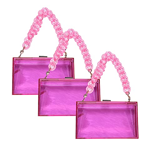 Sac transparent en acrylique rose idéal pour vos soirées et grands événements chic