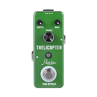 Mini guitar tremolo effect pedal with true bypass. Supports adjusting the speed and depth of tremolo effects. Supports adjusting the bias of the optical tremolo unit. With LED indicator showing working status. Aluminum alloy body, durable and sturdy.