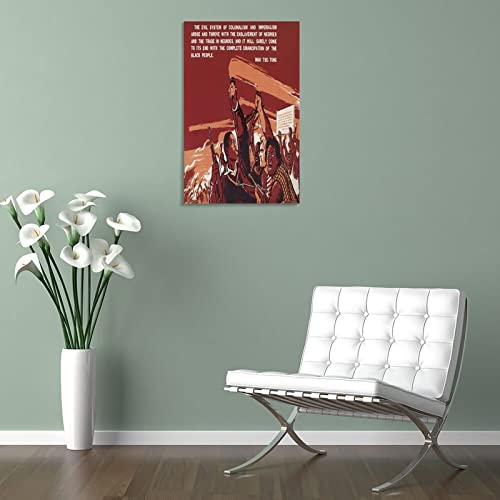 Anti-Colonial Propaganda Poster Mao Zedong Chinese Communism Anti-Imperialist Retro Typographic Wall Art Wall Art Paintings Canvas Wall Decor Home Decor Living Room Decor Aesthetic 24X36Inch(60X90Cm #TOP4