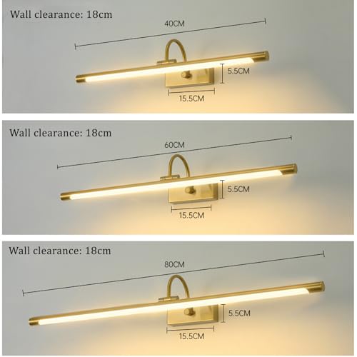 Apliques de pared LED 60cm de metal bronce y acrílico con luz cálida para el espejo del baño 2