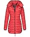 Produktbild MARIKOO Damen Winter Jacke Stepp Mantel Leichte Übergangsjacke Warm Lang S107 (S, Rot)