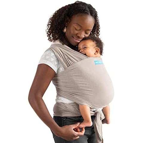 Moby Wrap Baby Carrier | Element for Newborns & Infants #1 Gift Keeps Safe Secure Adjustable All Body Types Perfect Mom Dad Taupe Cover