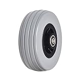 AlveyTech 6'x2' Front and Rear Caster Wheel for the Quantum Q6 Edge & Q6000Z Power Chairs - Replacement Wheels with Gray Ribbed Solid Tires, 638-2RS Bearings, Right or Left (WHLASMB2130 / TAGC2130)