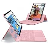 ESR iPad 11th(A16, 2025)/10th Gen Case with Keyboard, Keyboard Case with Trackpad, Magnetic Detachable Keyboard with Backlit Keys, Fully Adjustable Portrait/Landscape Stand, Ascend Series, Pink