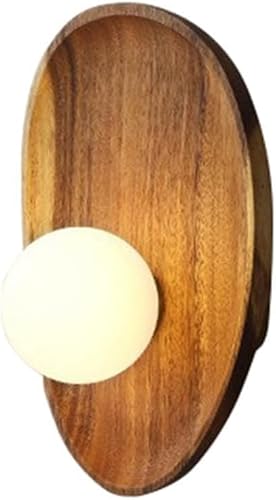 Nordic Minimalist Wood Wall Sconce with Milky White Glass Shade
