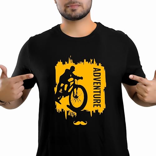Image of Adventure Printed Round Neck Cotton Men T-Shirt