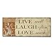 Adeco [SP0155] Decorative Wood Wall Hanging Sign Plaque, "Live, Laugh Love" Orange Beige Home Decor