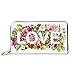 Produktbild JHGFG Mode Handtasche Reißverschluss Brieftasche Blumen Wort Liebe Blumen Gras Kräuter Telefon Kupplung Geldbörse Abendkupplung Blockieren Leder Brieftasche Multi Card Organizer